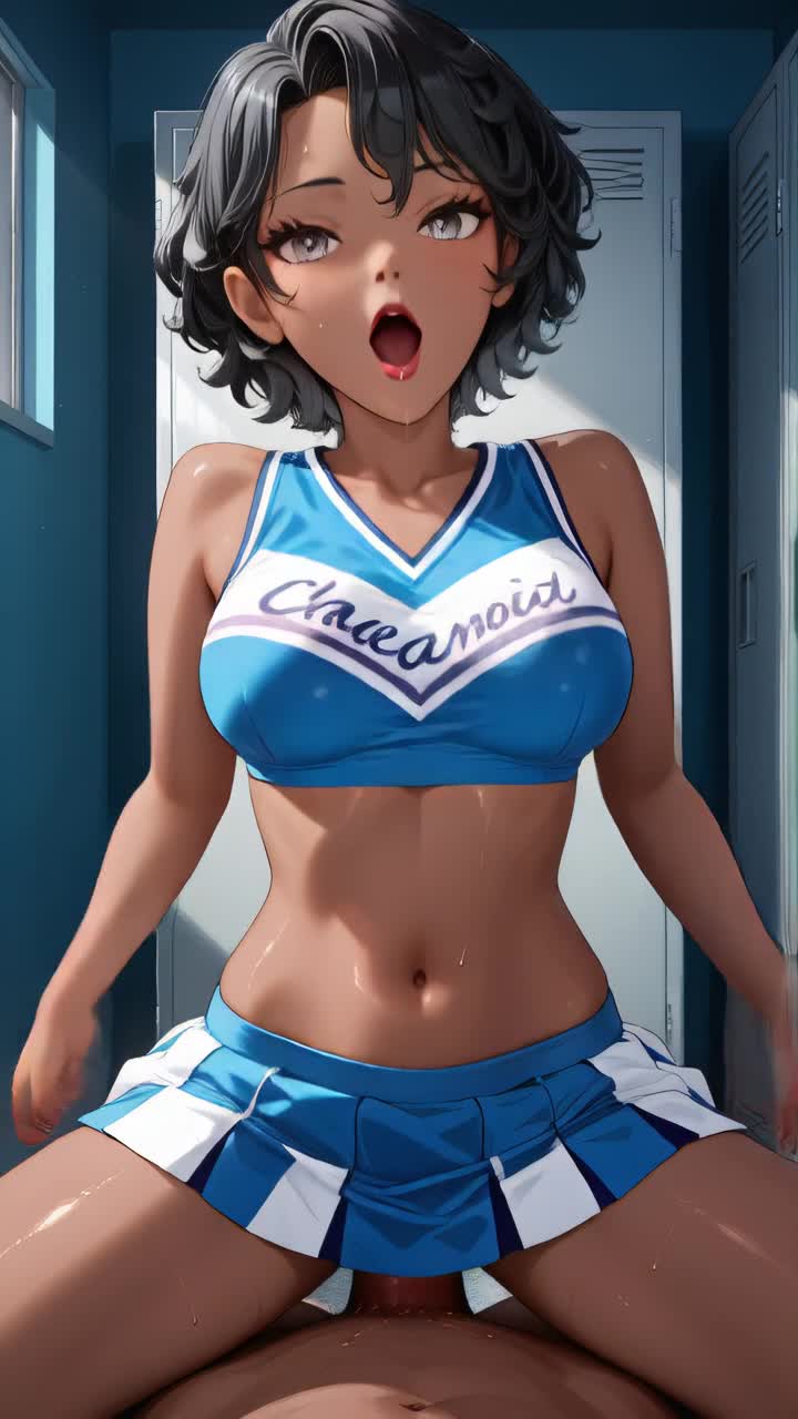 AI Porn Video of an Anime Cheerleader Having Sex in a Dressing Room