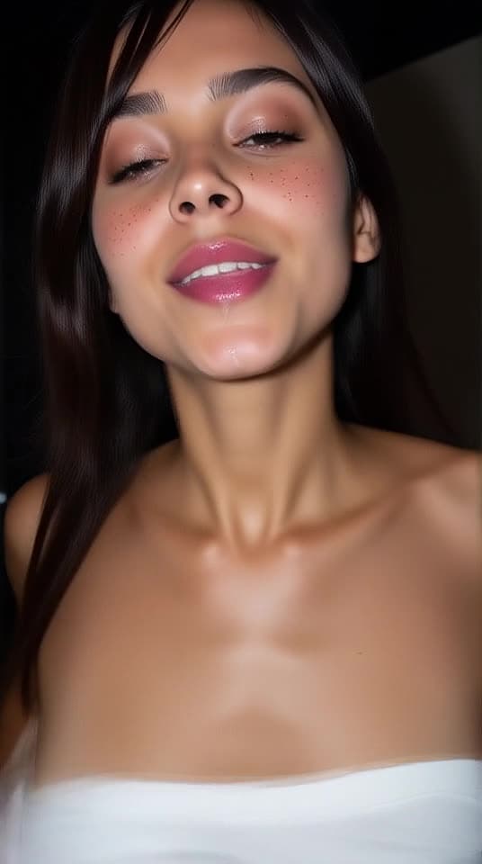 AI Porn Video of a Brunette Caucasian Woman with Freckles Expressing Pleasure