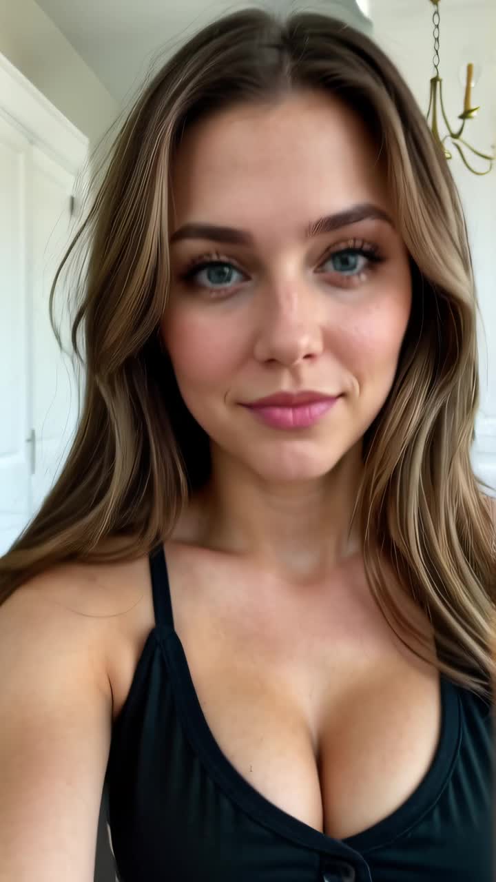 AI Porn Video of a Brunette Girl in a Black Top with Realistic Movement